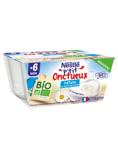 Nestle P Tit Onctueux Dessert Lacte Nature Bio Des 6 Mois 4x90g