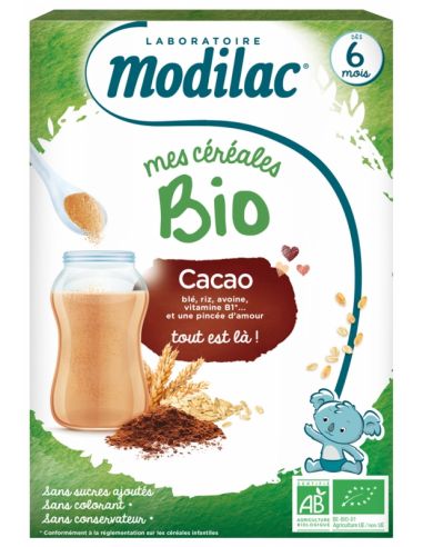 Modilac Mes Céréales Bio Dès 6 Mois Cacao